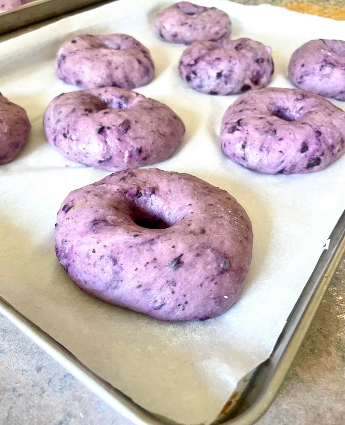 Blueberry Sourdough Bagels