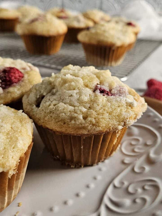 Sourdough Raspberry Muffins
